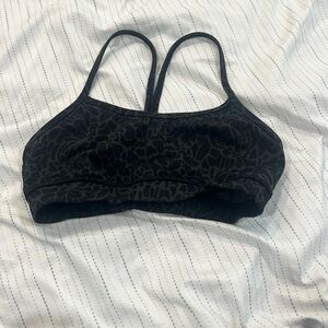Lululemon racerback sports bra black and grey patterned